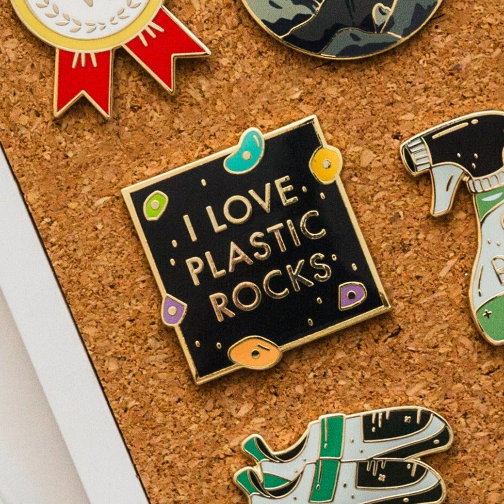 I Love Plastic Rocks Enamel Pin